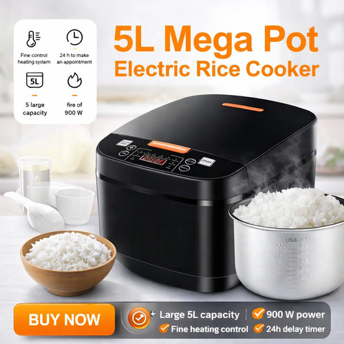 Electric rice cooker 1000w - 5l,